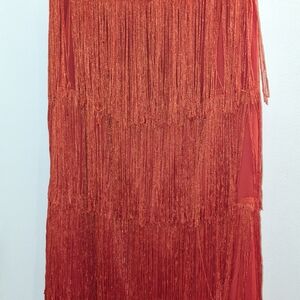 Vintage Elegant Red Fringe Dress w/headband